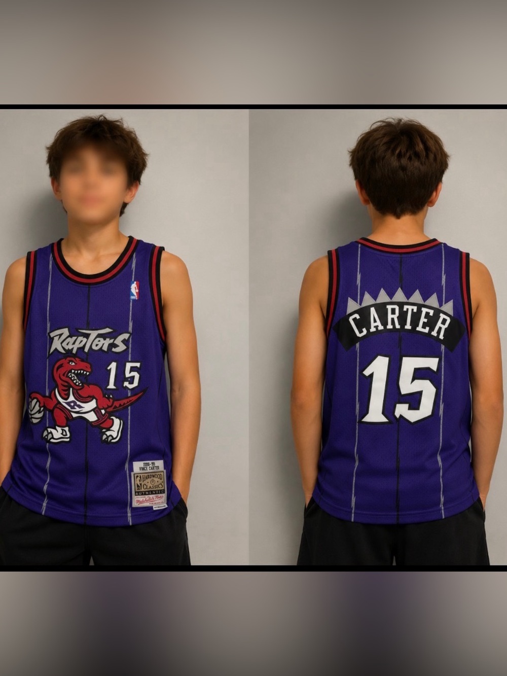 Vince Carter #15 Toronto Raptors Purple Basketball Jersey Youth Medium